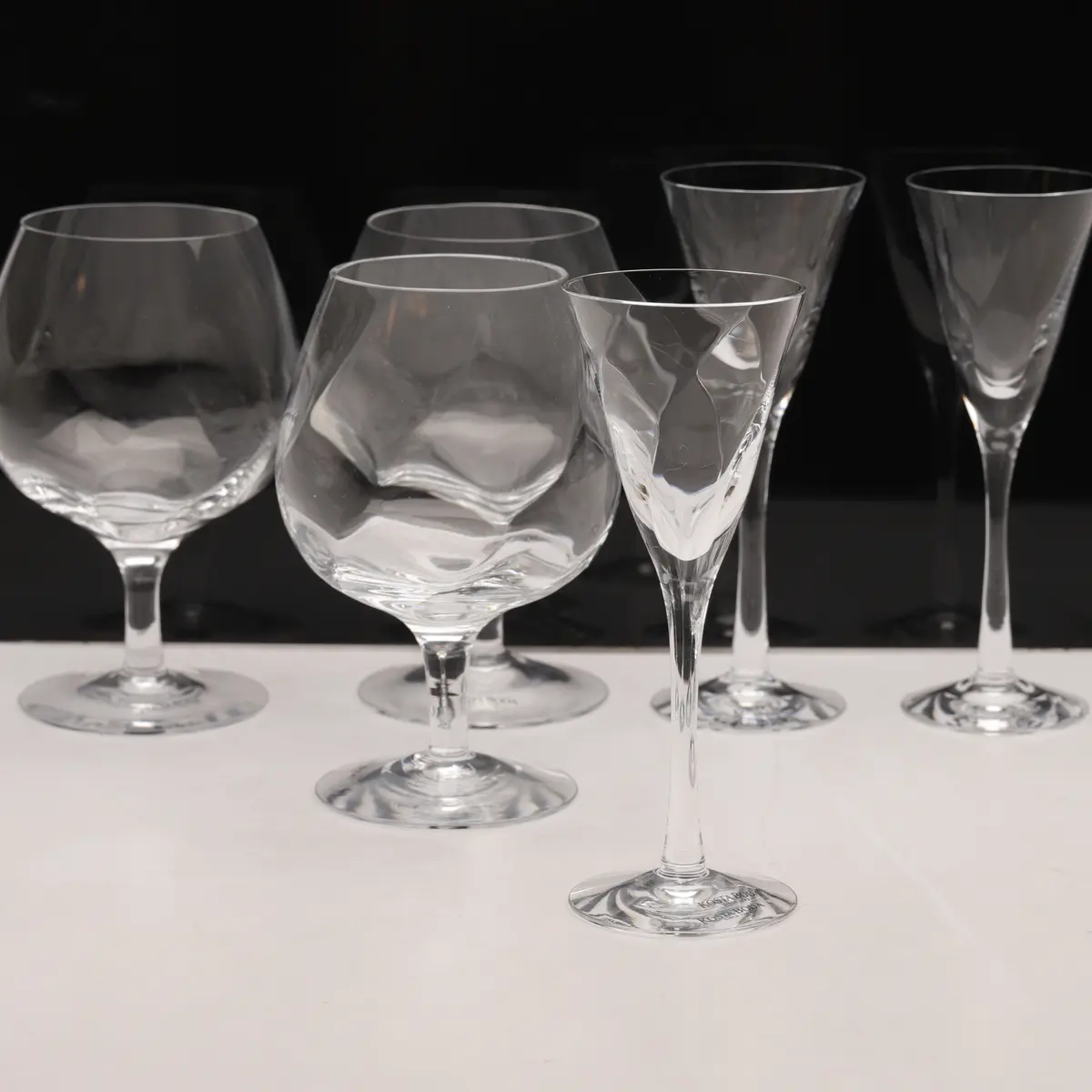 BERTIL VALLIEN. Snapsglas & konjaksglas, 10 delar, "Chateau", Kosta Boda.