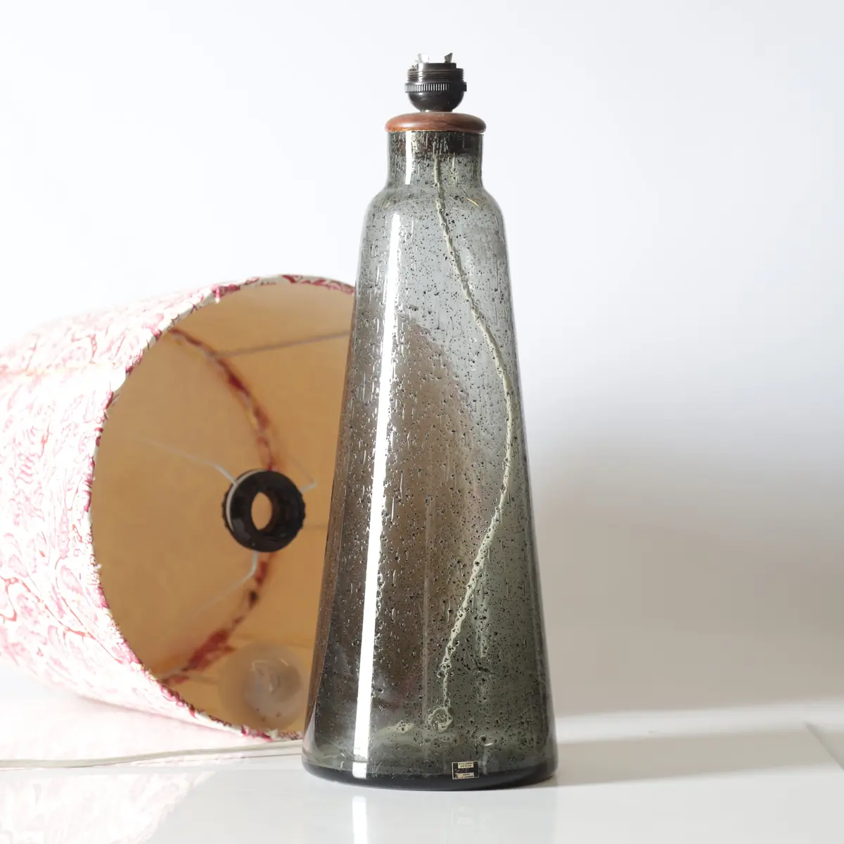 BENGT ORUP. Bordslampa, glas, Hyllinge glasbruk, 1960/70-tal.