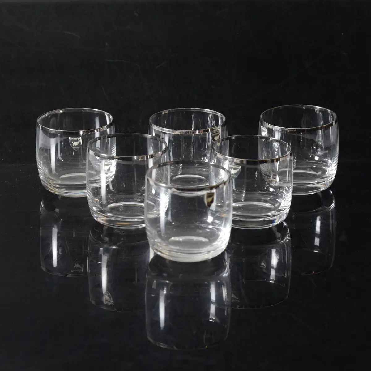 WHISKEYGLAS, 6 st. Orrefors, 1900-tal.