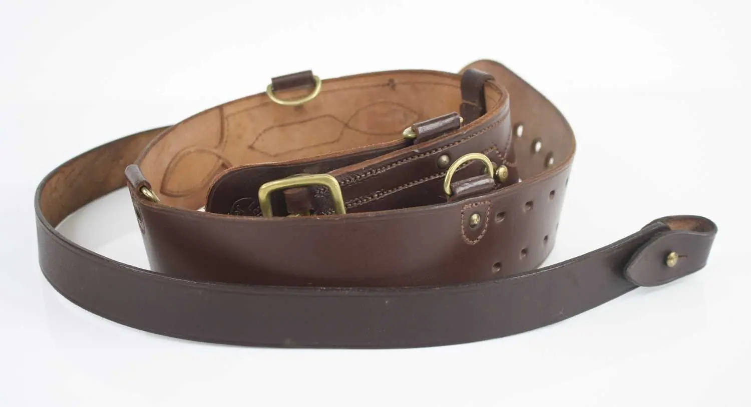 Lot 1188 - A brown leather Sam Browne belt, with brass