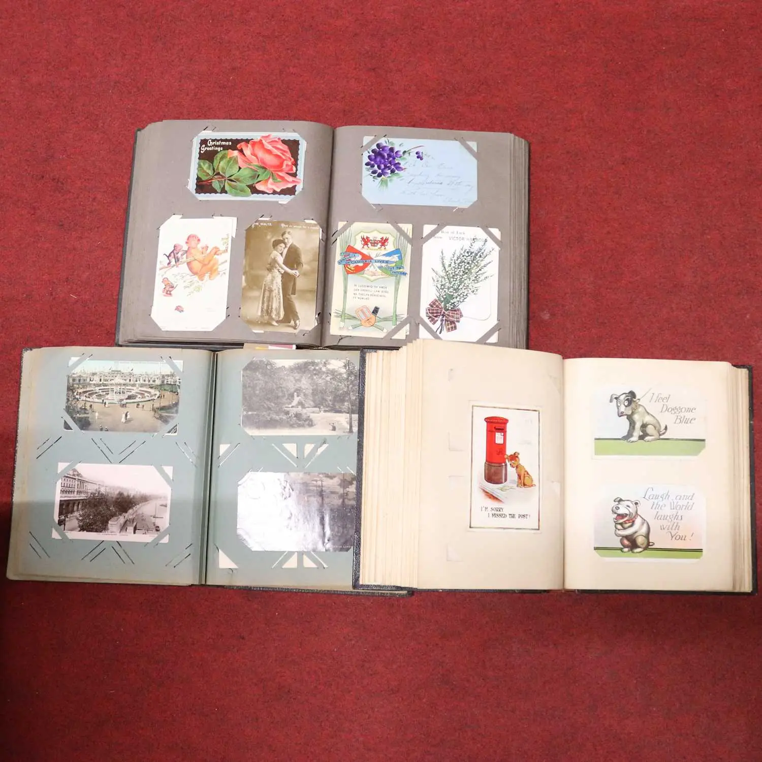 Lot 191 - Three postcard albums, 20th century and