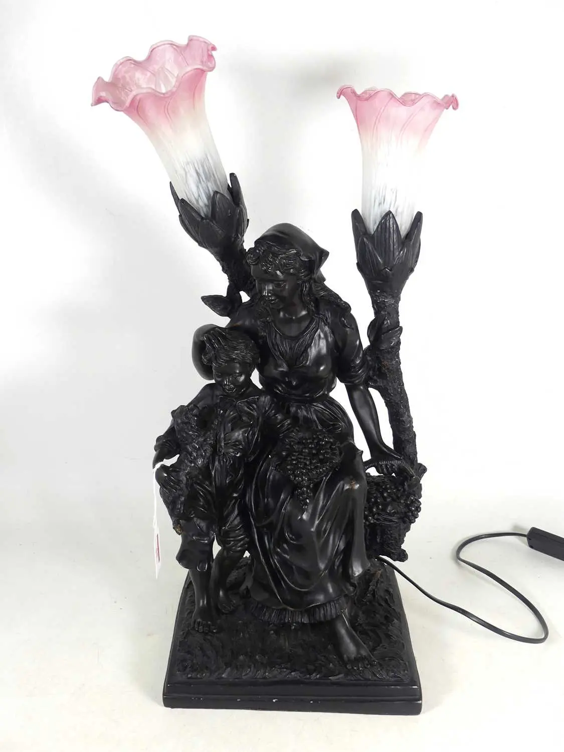 Lot 55 - A reproduction bronzed composite figural