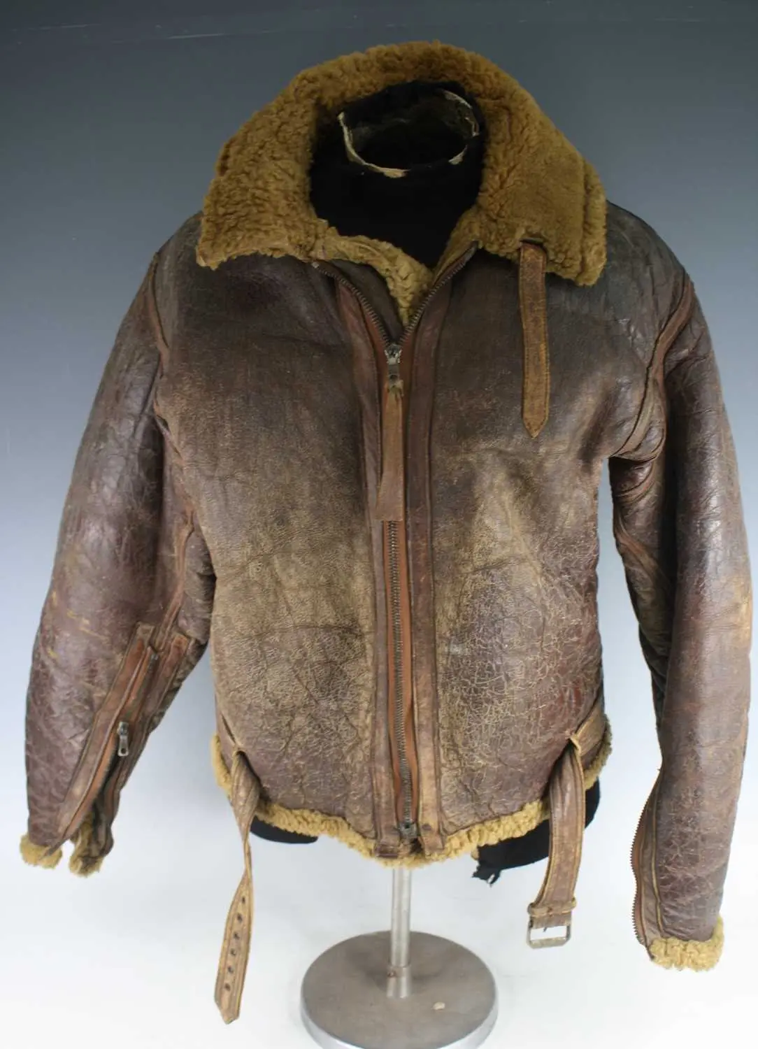 Lot 1255 - A WW II R.A.F. Irvin flying jacket, in