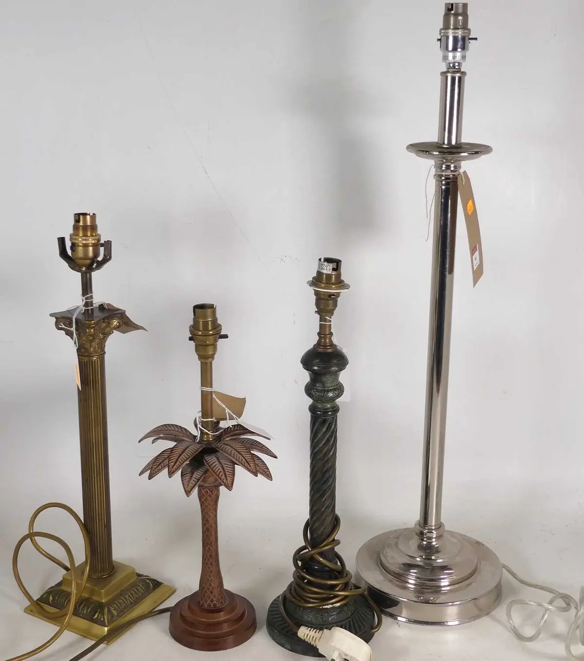 Lot 64 - A contemporary chrome table lamp, of plain