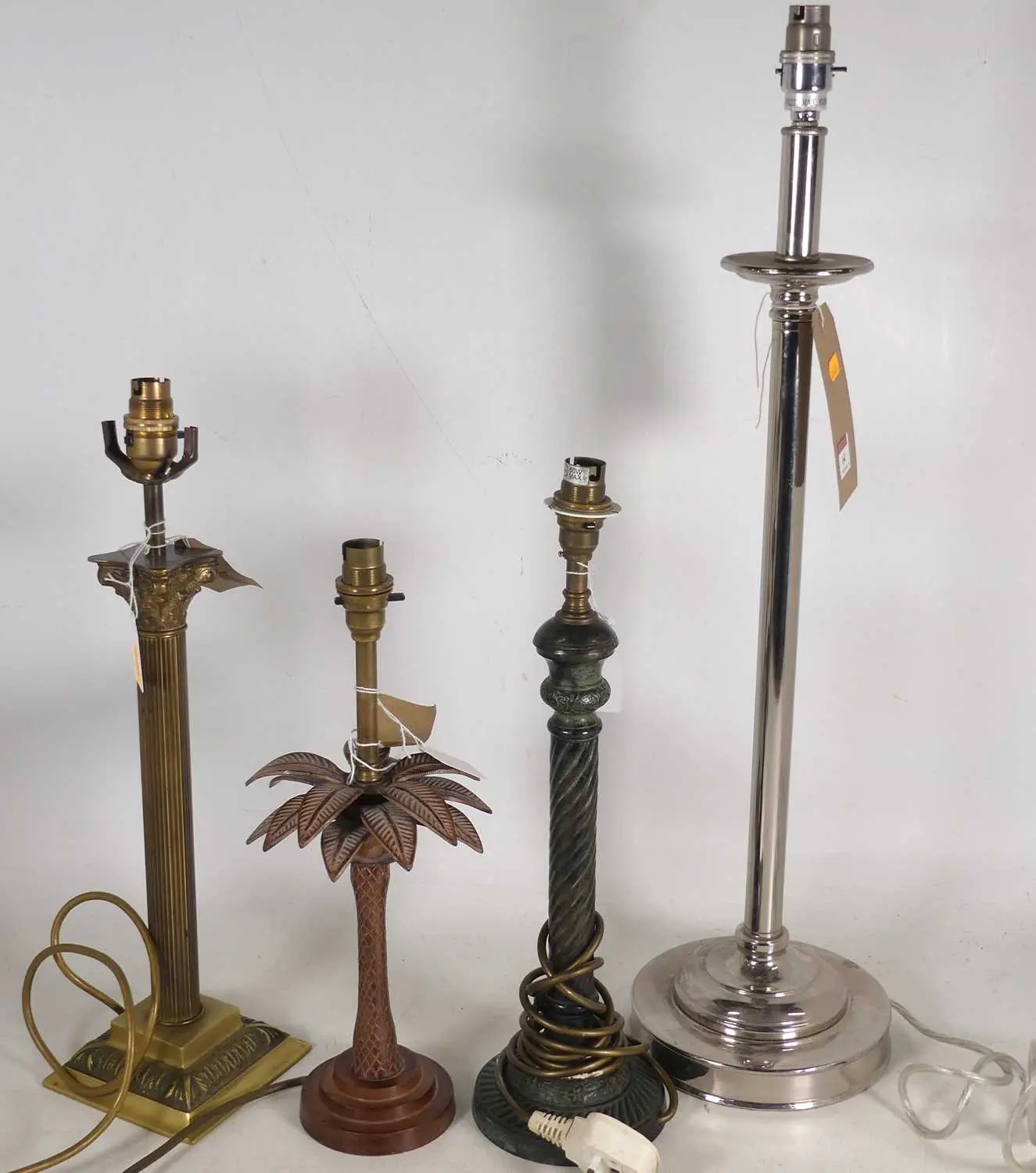 Lot 64 - A contemporary chrome table lamp, of plain