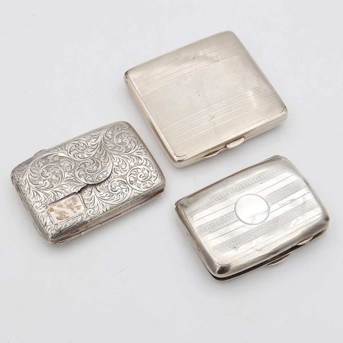 Lot 357 - Two silver cigarette cases, the largest
