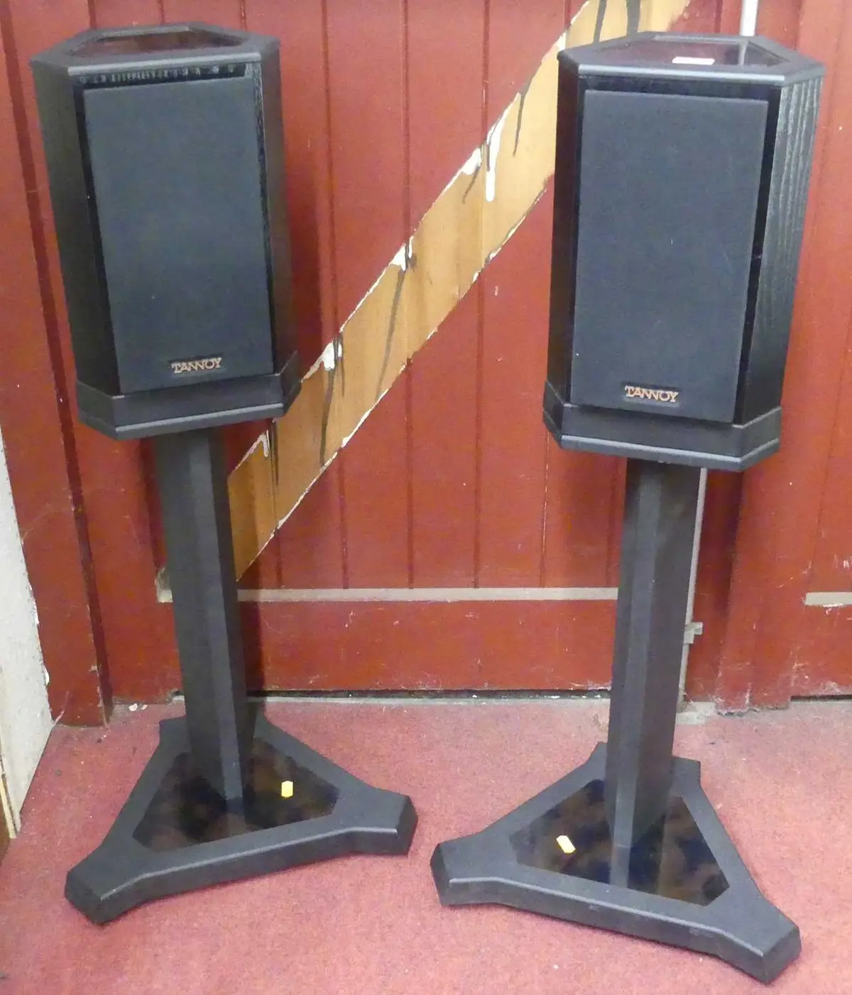 Lot 583 - A pair of free-standing Tannoy speakers, of