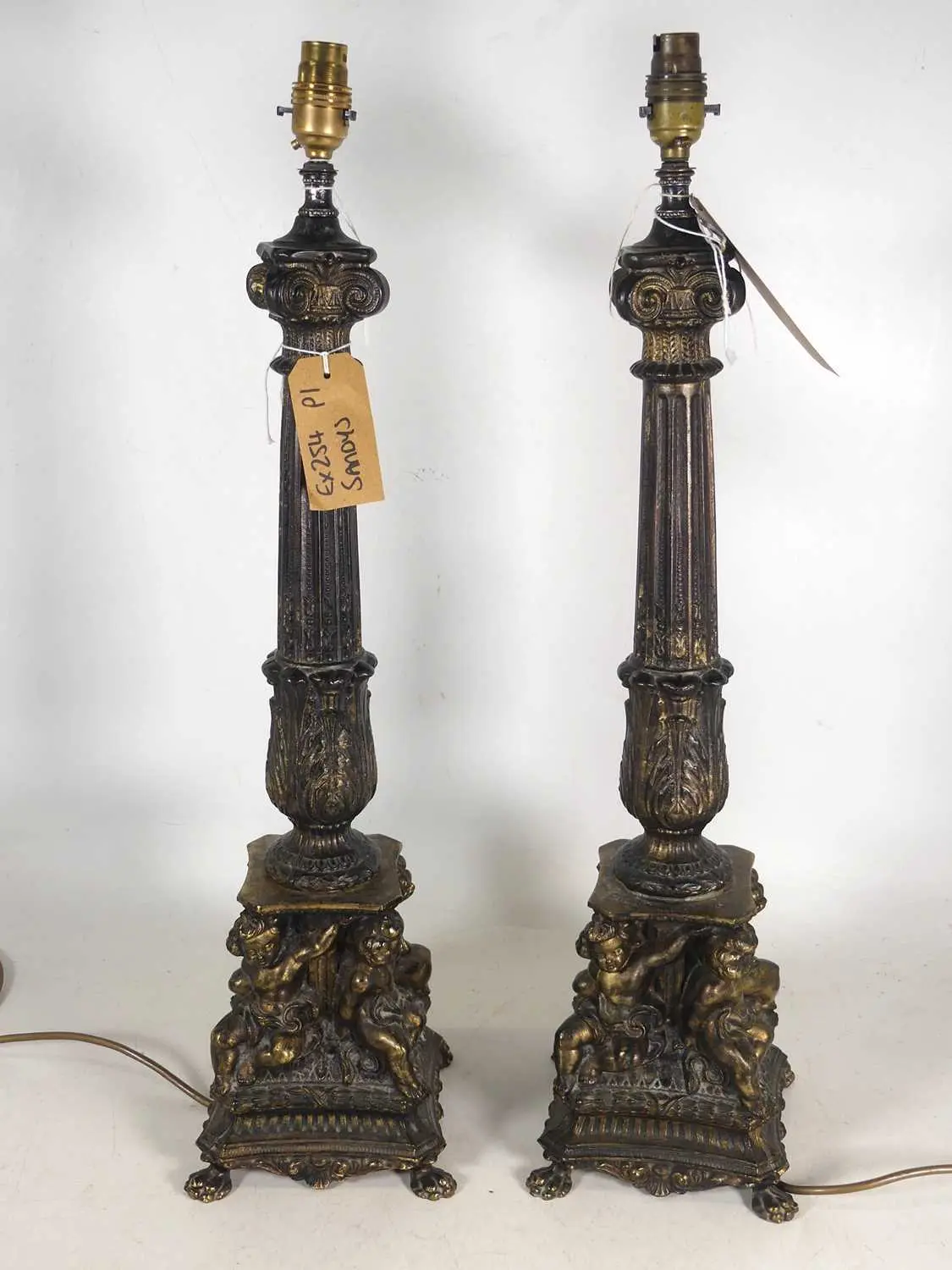 Lot 70 - A pair of contemporary bronzed cast metal