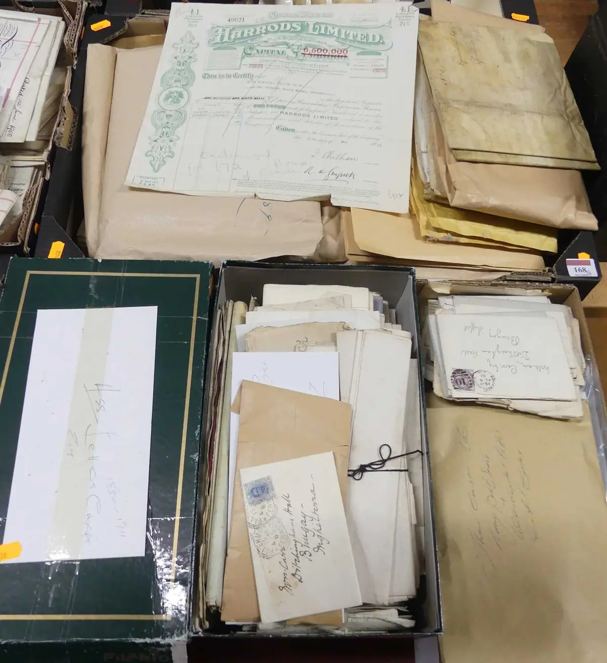 Lot 168 - A collection of indentures and letters, 19th