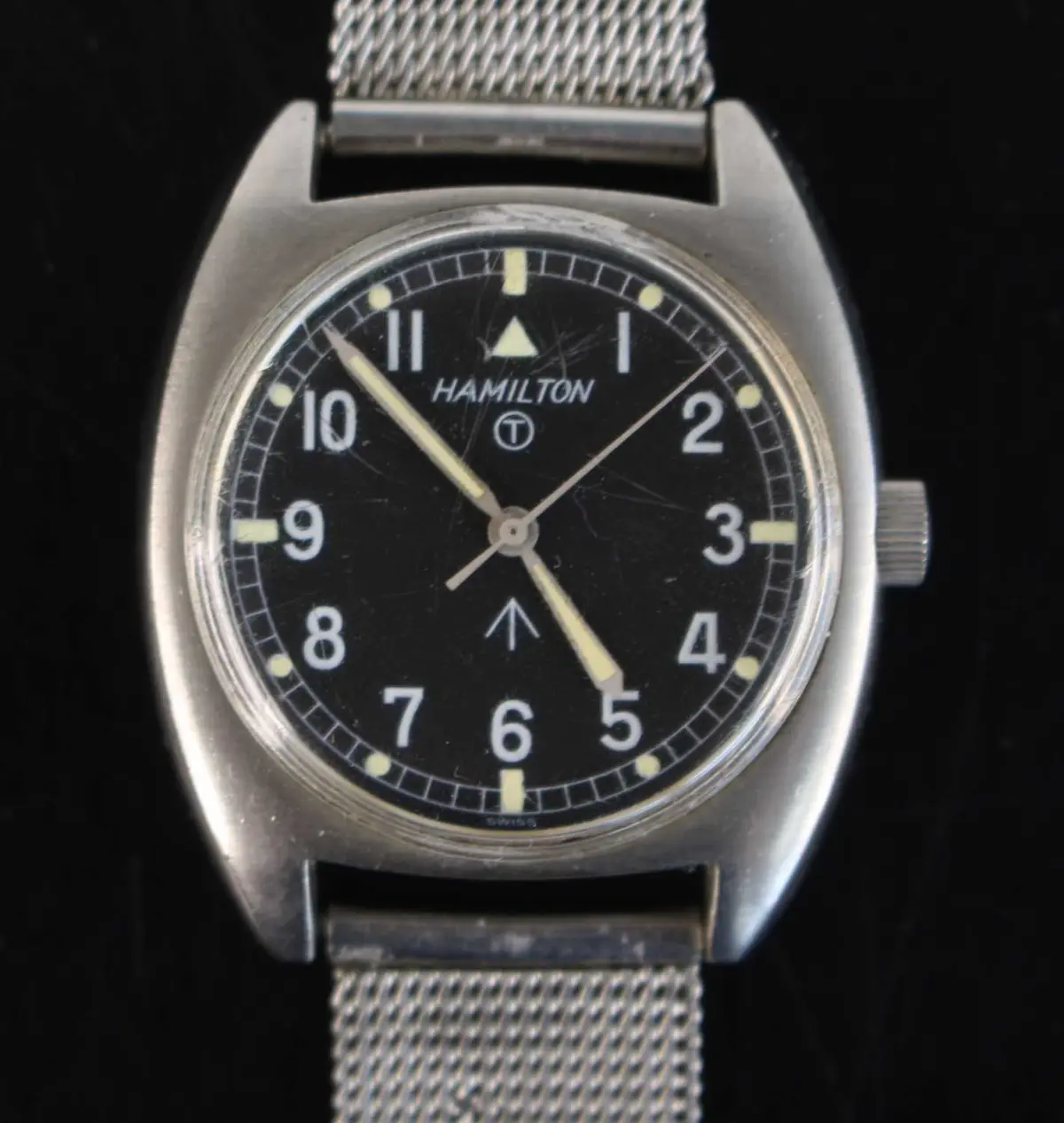 Lot 1182 - A Hamilton military issue steel cased