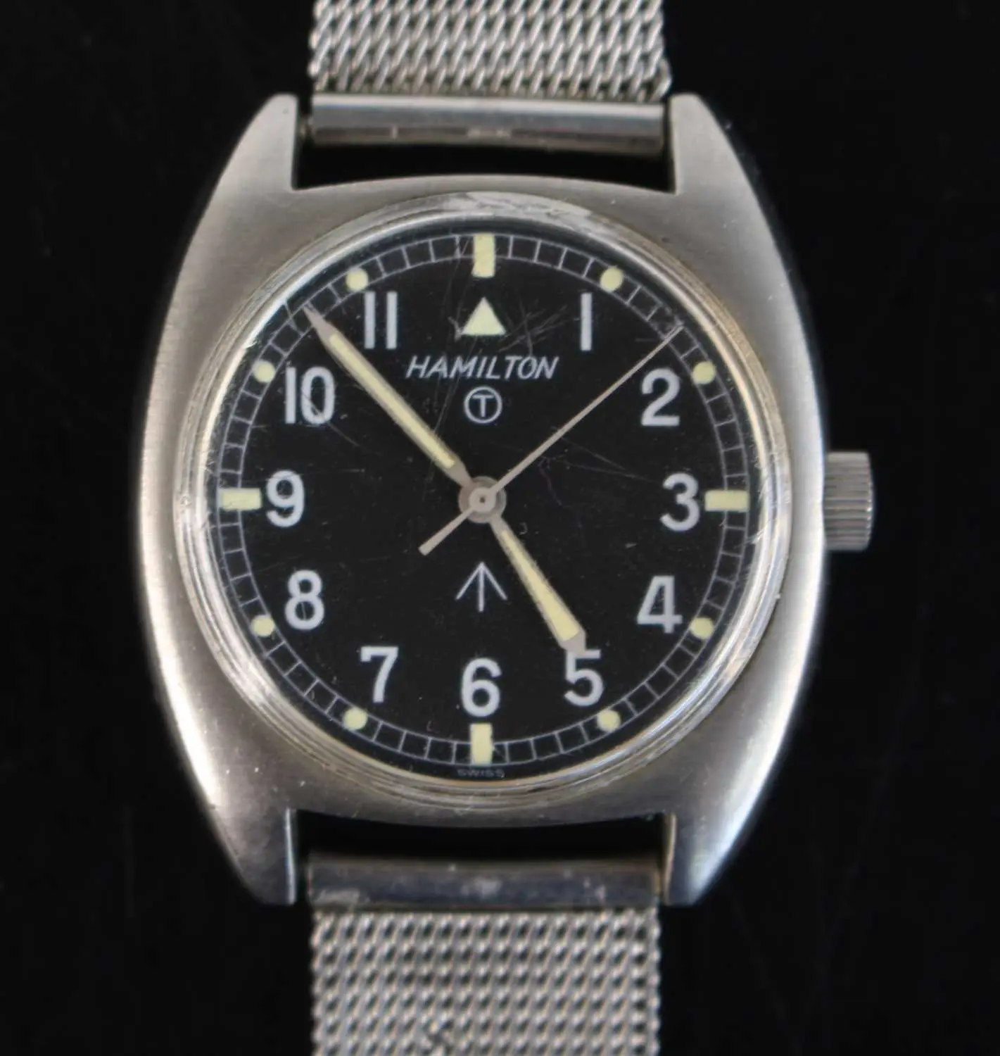Lot 1182 - A Hamilton military issue steel cased