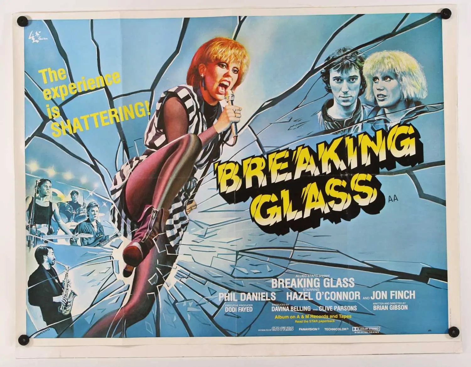 Lot 1072 - Breaking Glass, 1980, UK quad film poster