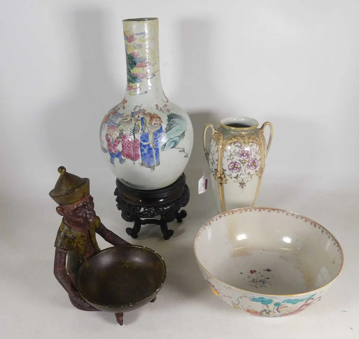 Lot 52 - A 19th century Chinese porcelain vase, enamel