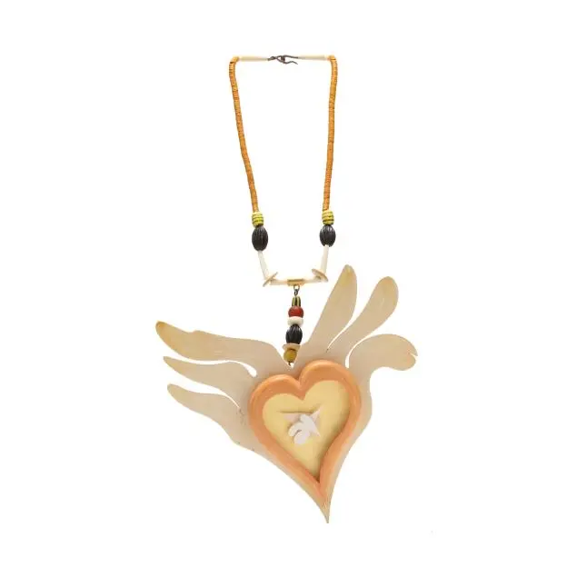 Garry Knox Bennett (American, 1934-2022), Winged Heart Clock Necklace