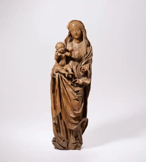 A Swabian carved limewood figure of the Virgin Mary
