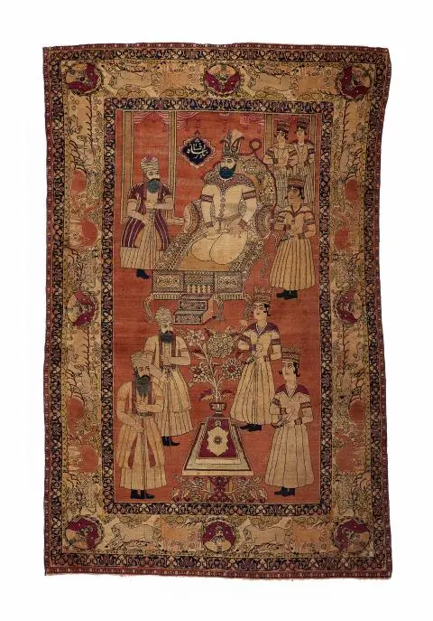A Kirman picture carpet with Shah Nader (1736 - 1747) and courtiers