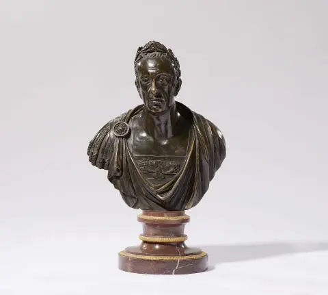 A bronze bust of Franz II as Emperor of the Holy Roman Empire