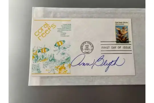 Actress Ann Blyth signed rare 1980 US Coral Reefs FDC with Charlotte