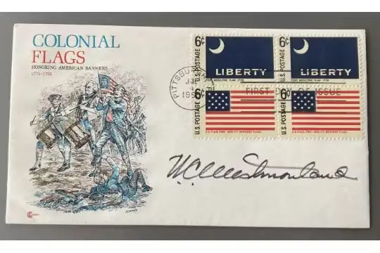 US Vietnam War Gen William Childs Westmoreland signed US Colonial