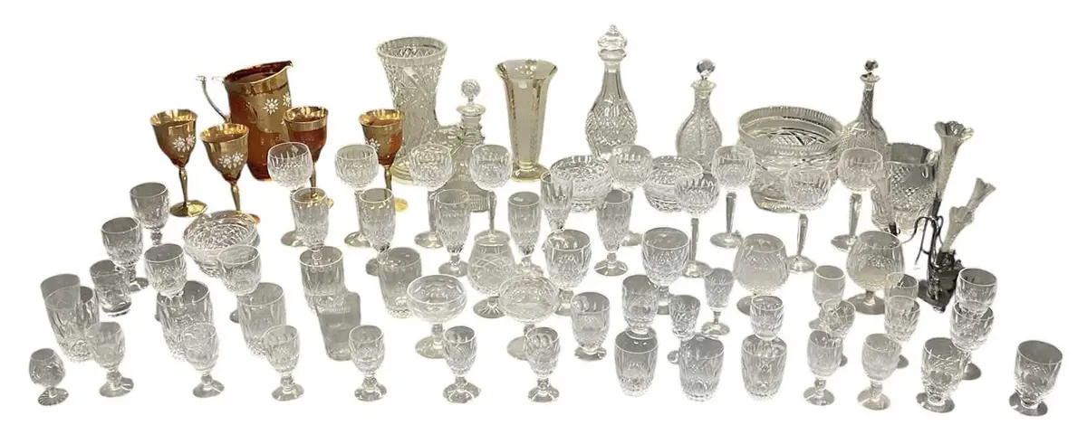A large quantity of assorted cut and crystal glassware