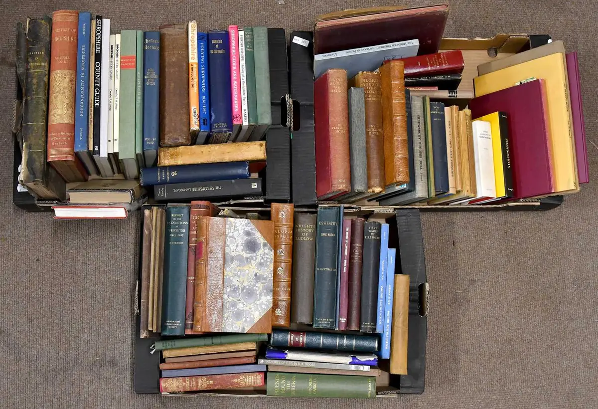 A collection of books on Shropshire and the surrounding area