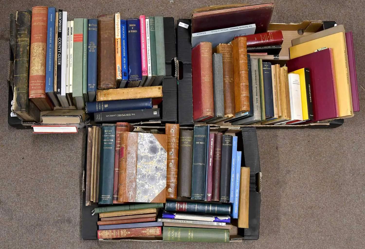 A collection of books on Shropshire and the surrounding area