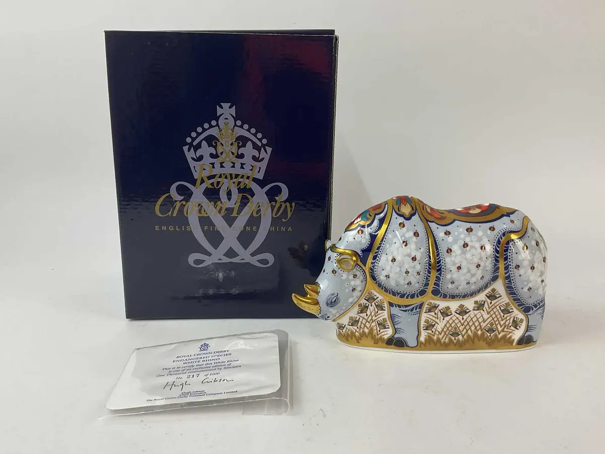 ROYAL CROWN DERBY; 'White Rhino' figure