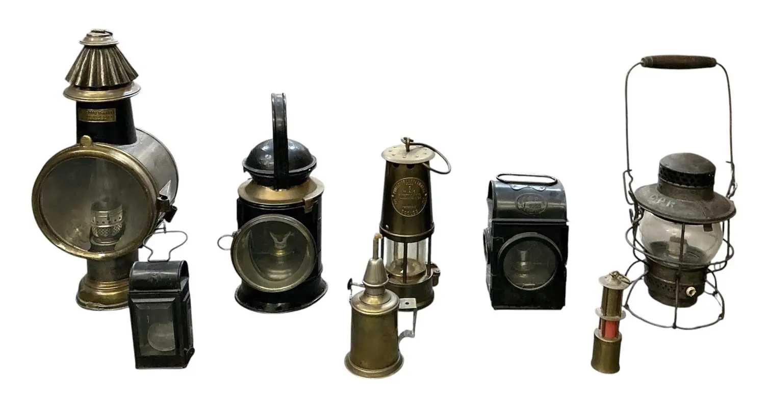 A collection of assorted early 20th century and later vintage lamps
