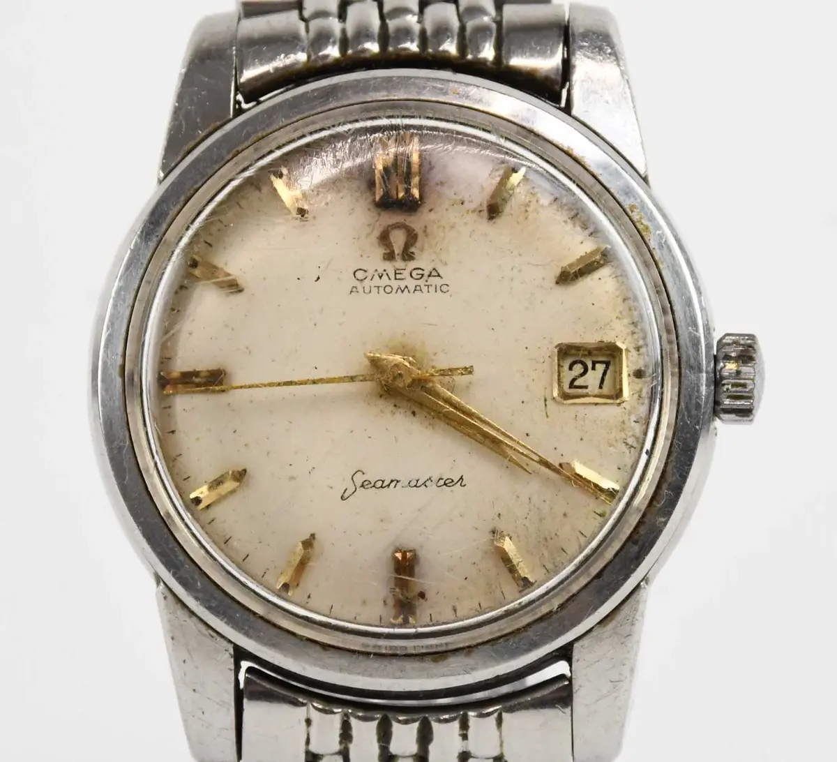 OMEGA; a vintage stainless steel gentleman's automatic 'Seamaster' wristwatch