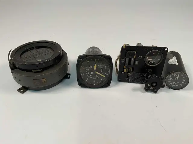 Four Air Ministry cockpit gauges