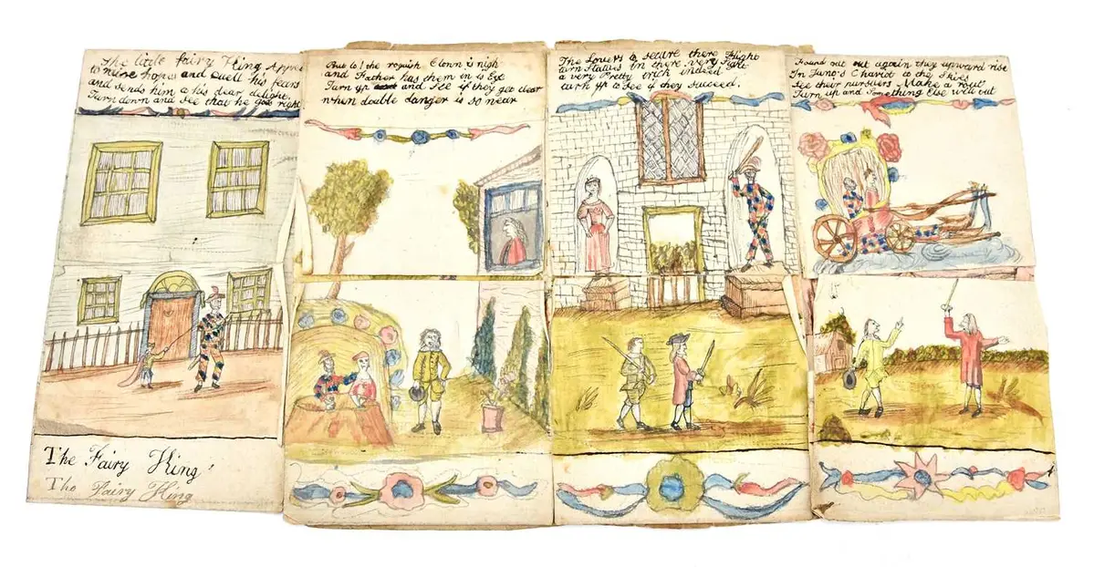 HARLEQUINADE: FLAP-BOOK / TURN-UP BOOK; THE FAIRY KING; a...