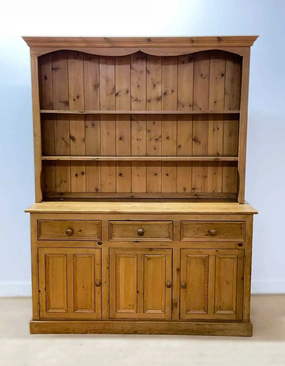 A large pine farmhouse dresser