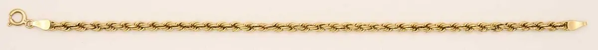 A 9ct yellow gold rope twist bracelet with ring clasp