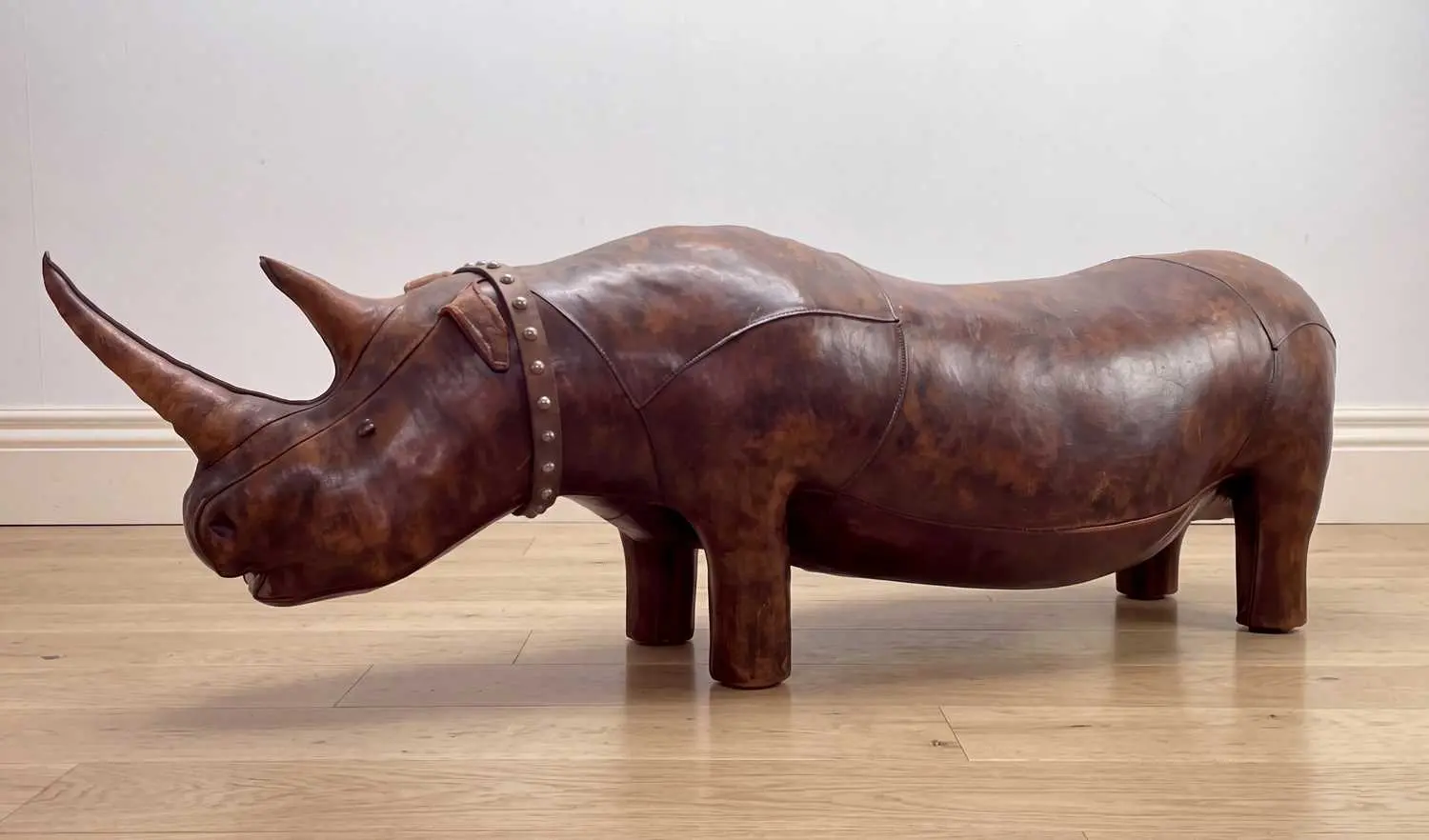 LIBERTYS OF LONDON; a large leather rhinoceros