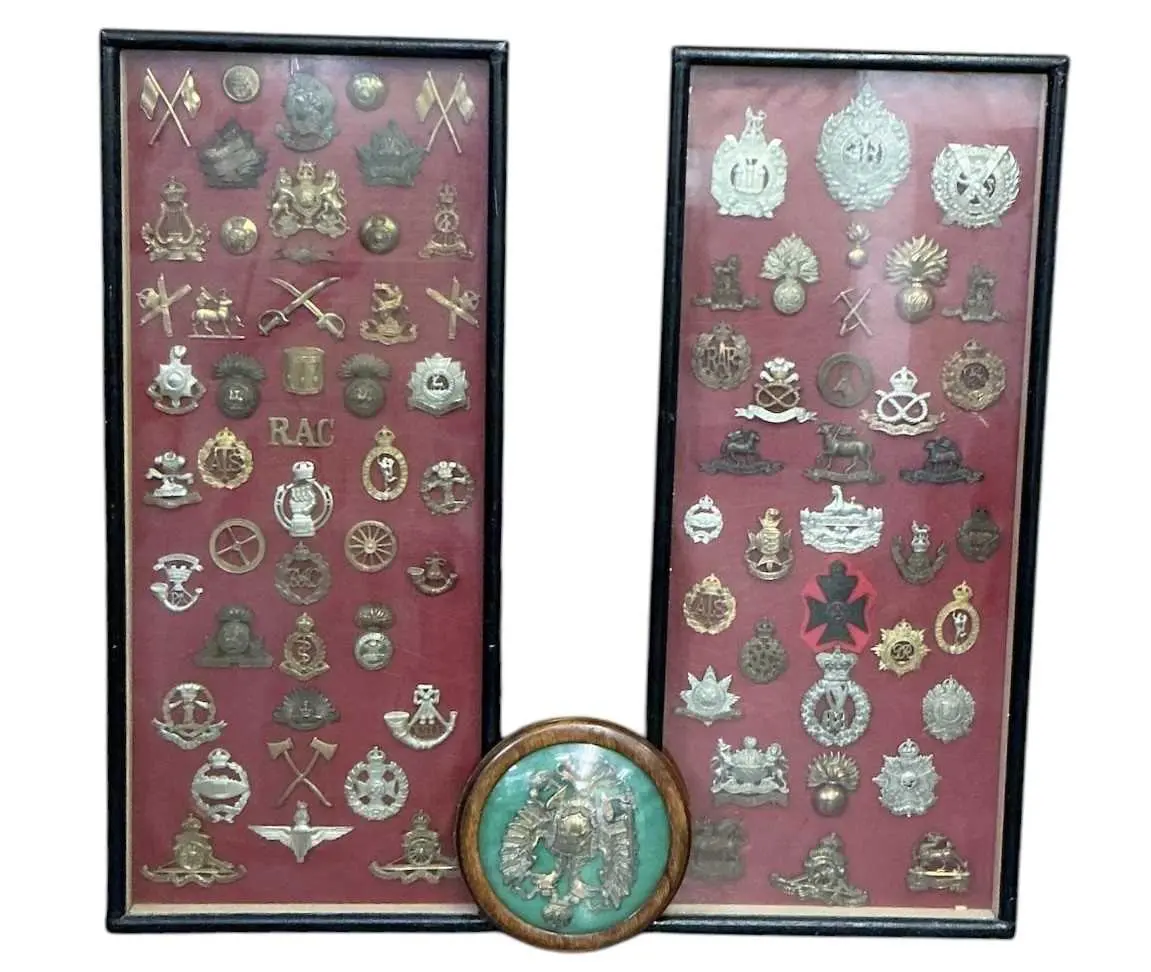 A pair of framed and glazed montages of early 20th...