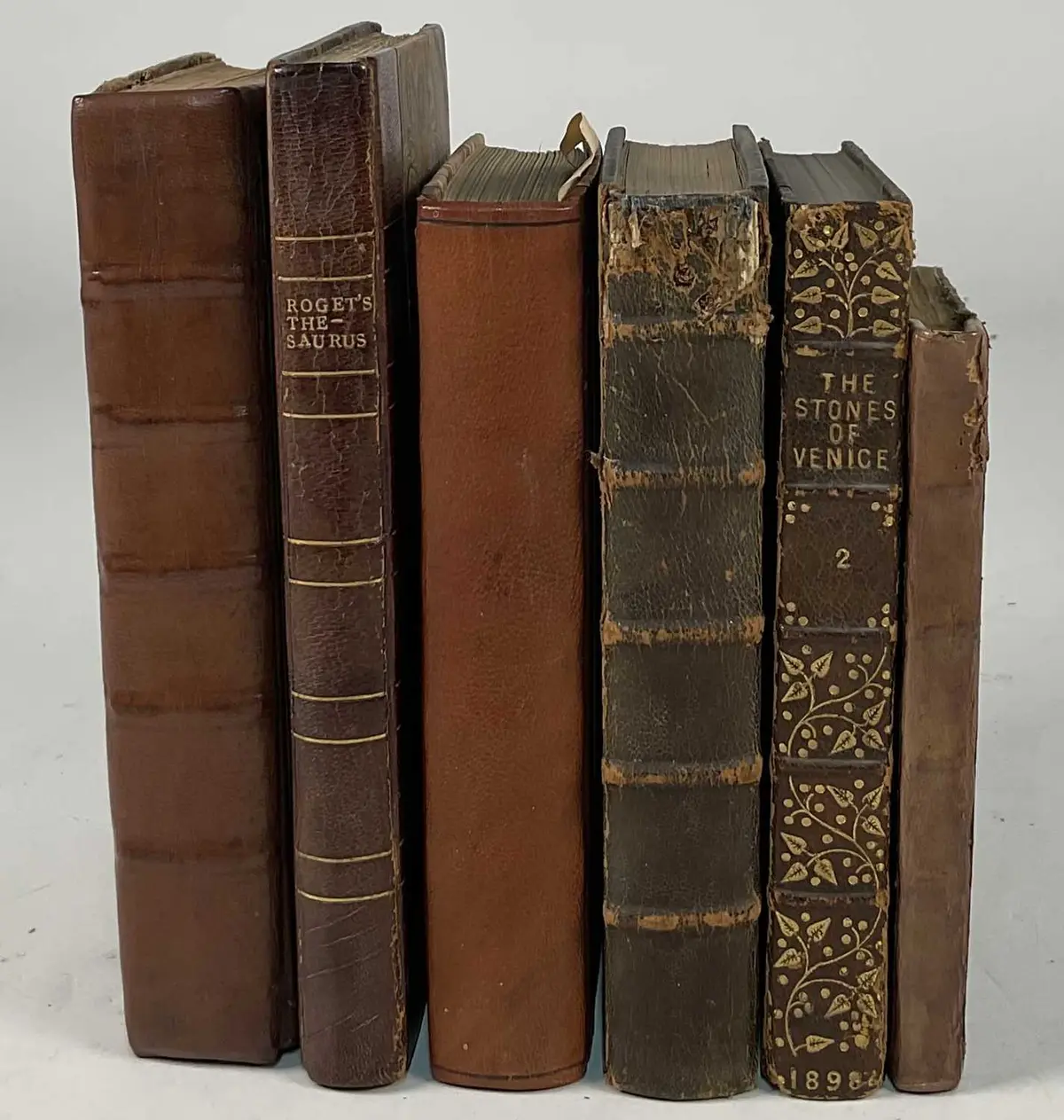 A collection of six books bound by