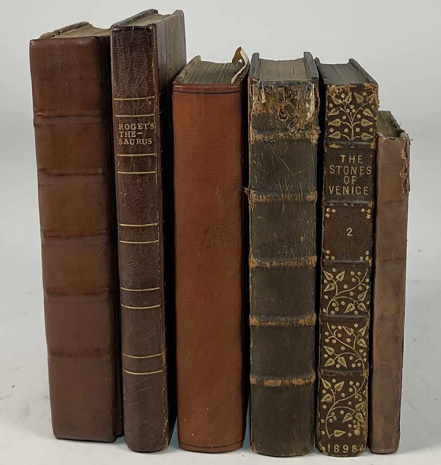 A collection of six books bound by