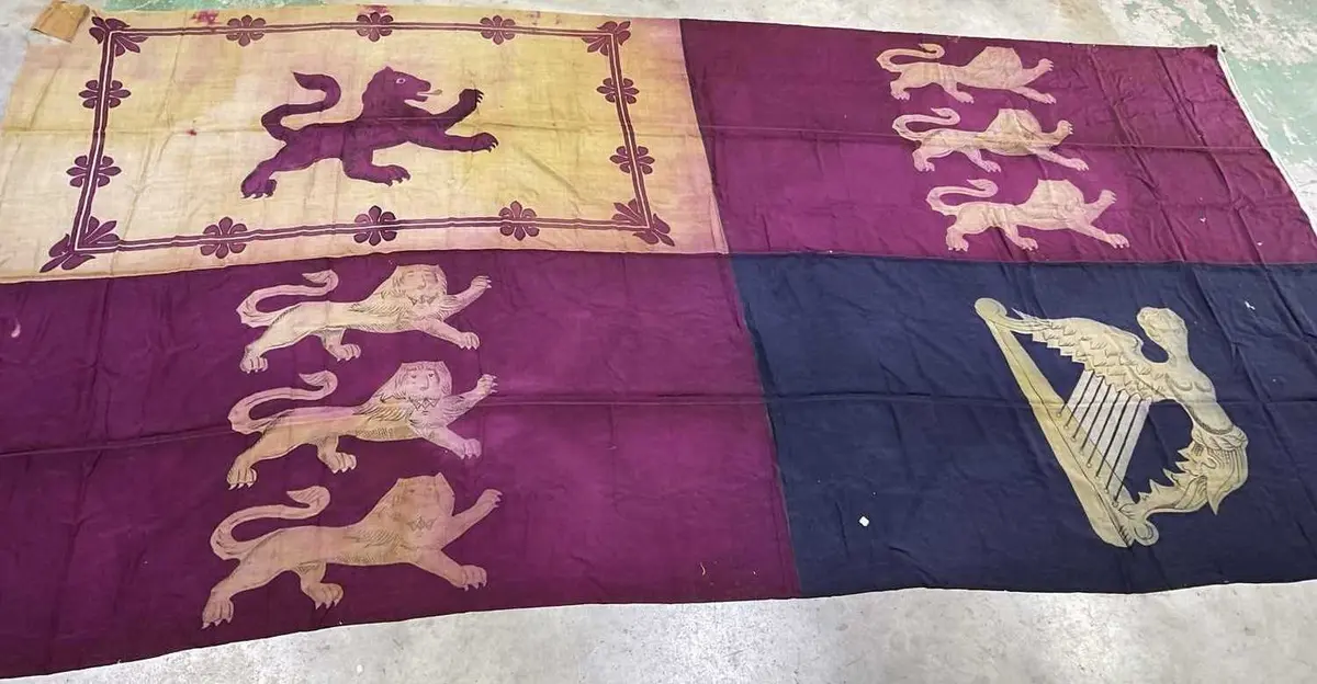 A very large Victorian Royal Standard Flag believed to be...