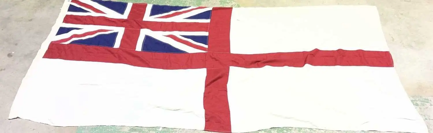 A large British Navy White Ensign