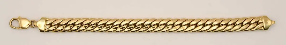 A 9ct yellow gold flat woven link bracelet