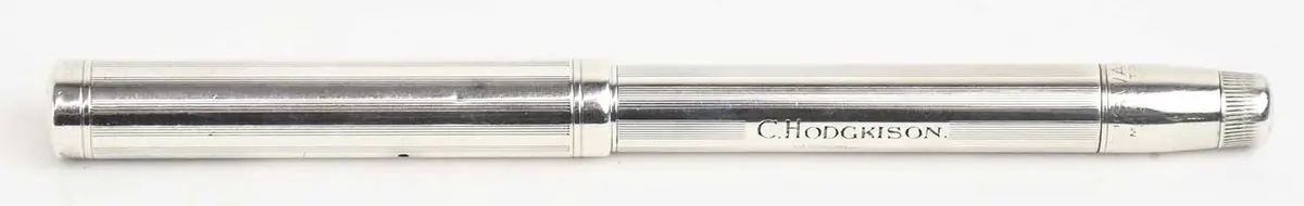 MABIE TODD SWAN; a 1930s hallmarked silver fountain pen