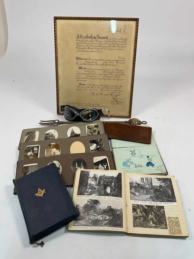 A group of collectors' items