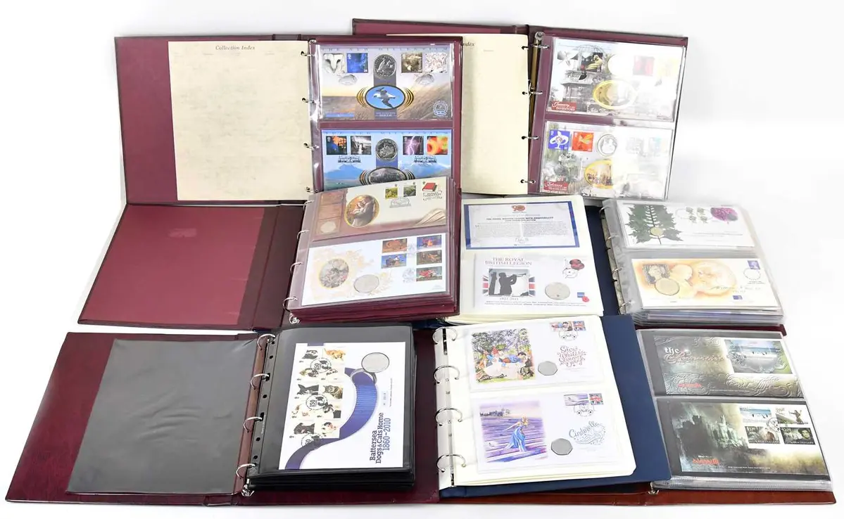 THEMATICS – CINEMA AND TELEVISION; eight albums of world stamps