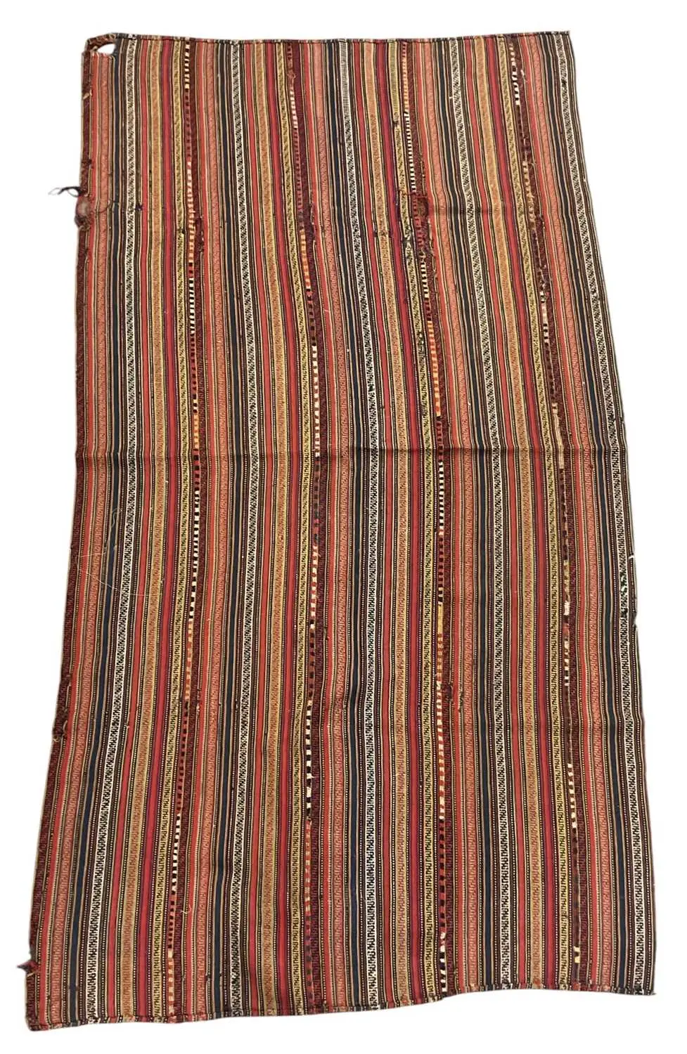 A Persian hand woven multicoloured stripe jajim carpet