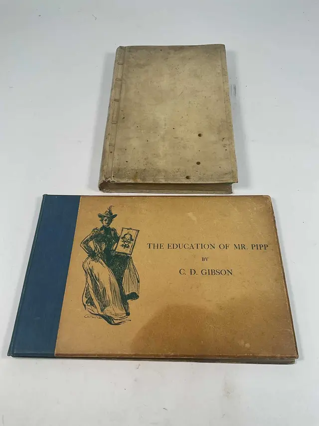 A 19th century vellum bound scrap book comprising...