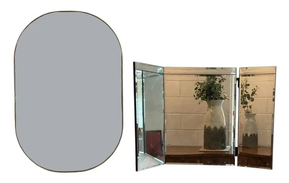 HABITAT; a modern contemporary oval wall mirror