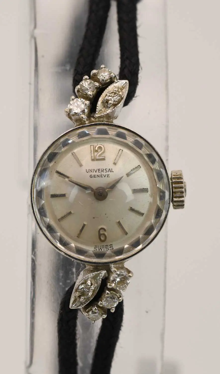 UNIVERSAL GENEVE; an 1920s/30s Art Deco 14ct white gold...