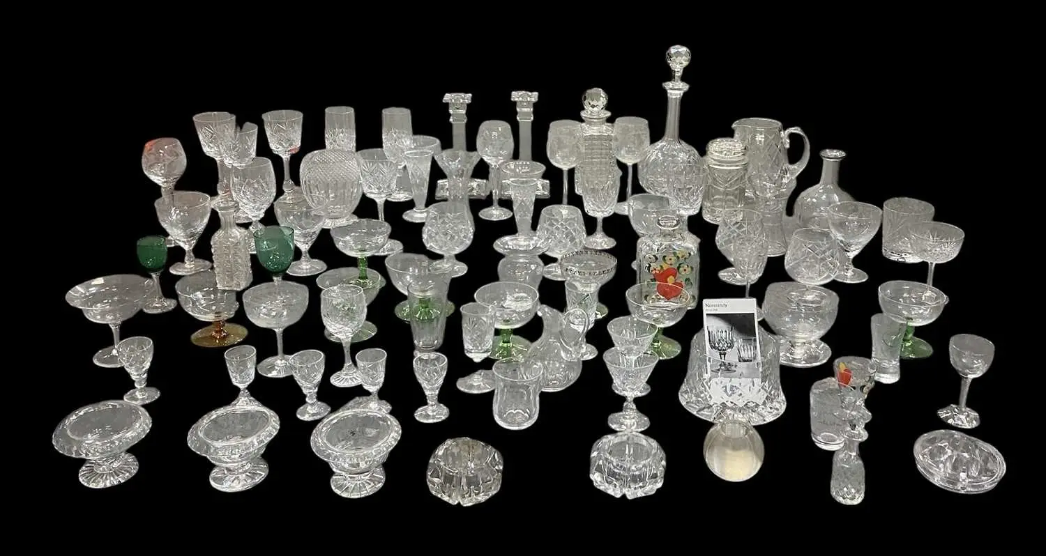 A large quantity of assorted cut and crystal glassware