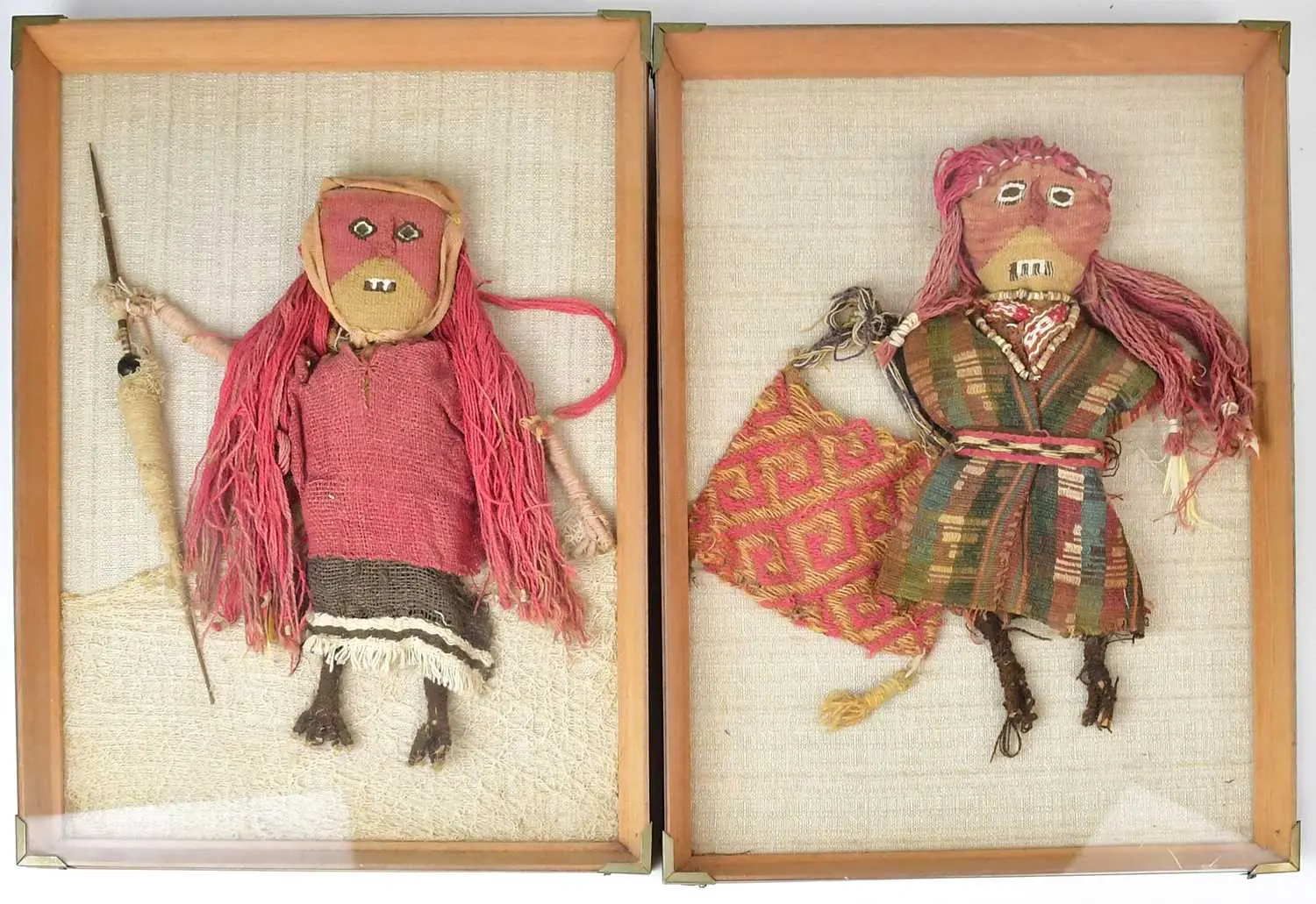 Two South American hand-made burial dolls