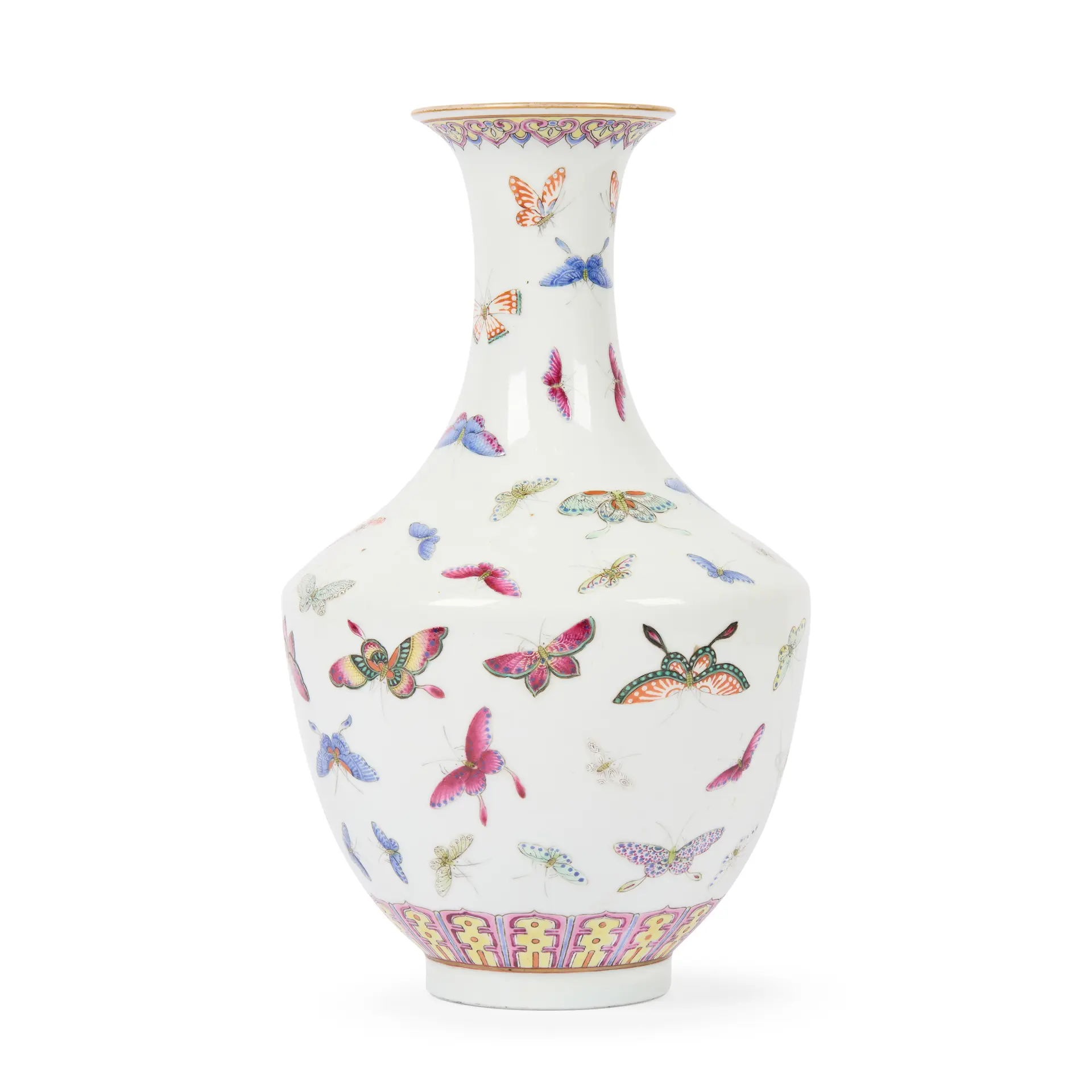 CHINESE FAMILLE ROSE 'BUTTERFLY' VASE
